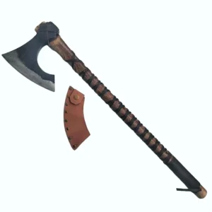 Custom Factory Direct Industrial Grade Ragnar Tomahawk Hand Forged High Carbon Steel Axe Head Wood Handle for Camping Survival