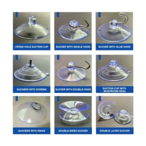 Custom Hundreds of Shapes and Sizes Vacuum Suction Cup Glass PVC Sution Cup With Hook Nut Screw Loop Plastic Ring