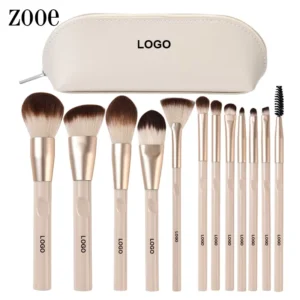 Custom Logo 12pcs Synthetic Hair Professional Makeup Brushes Makeup Brush Set