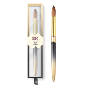 Custom Logo Metal Handle Nail Brush Acrylic 100% Kolinsky Acrylic Nail Brush #8 #10 #12 #14 #16 #18