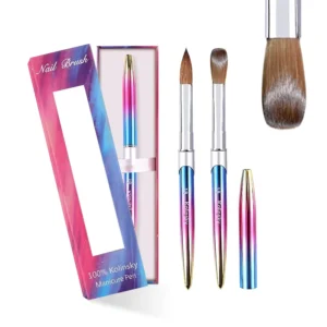 Custom Logo Nail Art Liner Brushes 3/4/5/6mm Manicure Drawing Brush 100% Kolinsky Nail Brush