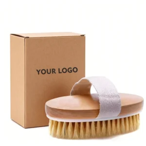 Custom Logo Natural Bristle Dry Brushing Body Brush Dry Skin Exfoliating Body Skin Scrub Flawless Skin for Beauty Care