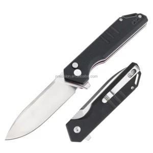 Custom Pocket Knives Push Button Folding Knife 3” Blade Survival Hunting Tactical EDC Knife with G10 Handle