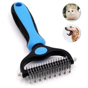Custom Portable Double Sided Teeth Dematting Undercoat Rake Stainless Steel Comb Tool Cat Dog Small Animal Pet