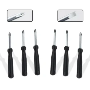 Custom Screwdriver Carbon Steel Dual Head Screwdriver with Zinc Plated Black Handle Screwdriver for OEM Supply