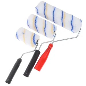 Customizable 4 6 8 9inch Industrial Paint Roller White Stripe Orange Stripe Plastic Handle Paint Roller Brush