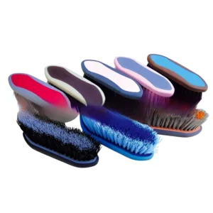 Customizable Horse Brush with Stiff Bristles Non Slip Handle Plastic Body Large 20cm for Grooming and Washing