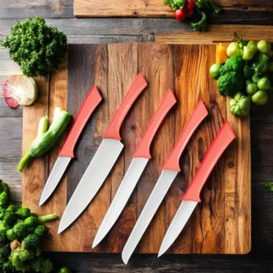 Customized 5pcs Kitchen Colorful Knives Set Carving Knife With ABS Handle Five Piece Set