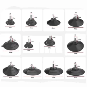 Customized Black Screw Suction Cup PVC Suction Cup with Screw Screw Length Vacuum Suction Cup