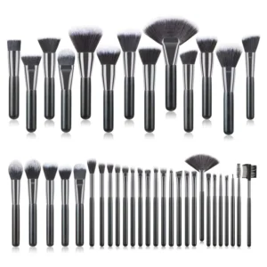 Customized Full Complete Professional Makeup Artist Makeup Brush Set 40pcs Black Make up Brushes With Pouch