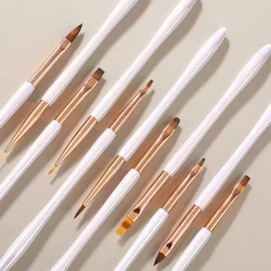 Customized Japanese Professional Salon Grade Painting Lining Crystal Carving Brushes for French Gel Manicure Nail Brush Set