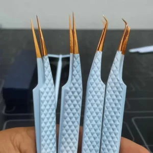 Customized LOGO Black Gold Tweezer Volume Tweezers Eyelash Extension Black Tweezers