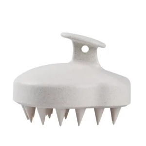 Customized Logo Shampoo Brush Scrubber Silicone Wheat Straw Hair Scalp Massager Brush