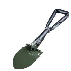 Customized Outdoor Tactical Tri fold Handle Metal Spade Farming and Snow Shovel for Camping Use