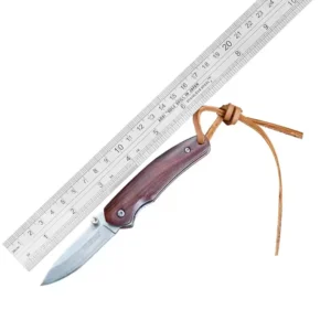 Customized Small Folding Knives Wood Handle 420 Stainless Steel Blade Outdoor Camping OEM Support