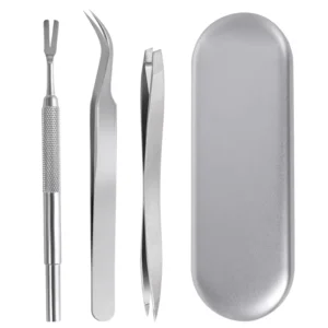 Customized Stainless Steel 3 Pieces Tick Remover Tweezer Tool Pet Grooming Tick Remover Tools Set