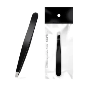 Customized Stainless Steel Anti-static Brow Tweezers Black Pink Gold Slanted Hair Removal Eyebrow Tweezers