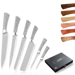 Customized Stainless Steel Unique Pattern Blade Knife Steel Kitchenware Knives Chef Knife Sets