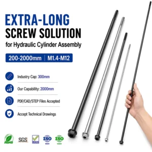 Customized Steel Long Screw Bolt 1000mm 600mm 300mm Flange Hex Washer Socket Machine Grade 10.9/12.9 Standard Thread Supplier