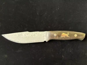 DIY EDC 12.5cm Damascus Steel Fixed Blade Knife Wood Handle Gift Box Collectible Outdoor Survival Fishing OEM