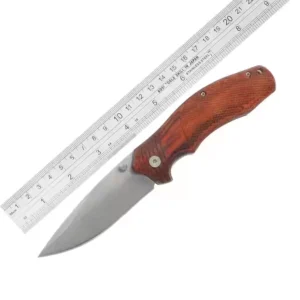 DIY Grade Tanto Tactical Camping Knife with Stainless Steel Blade and Wood Handle OEM Available
