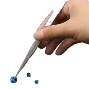 DIY Jewelry Gemstone Non slip Tweezers with Grooves Diamond Rhinestone Stainless Steel Clip Tools for Jewelry Casting