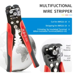 DIY Steel Crimper Cable Cutter Adjustable Automatic Wire Stripper Multifunctional Stripping Crimping Pliers Terminal Hand Tool
