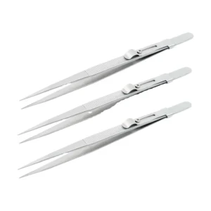 DK2502 Standard Ingenious Diamond Tweezer with Sliding Lock Standard F Size Stainless Steel Jewelry Holding Tool