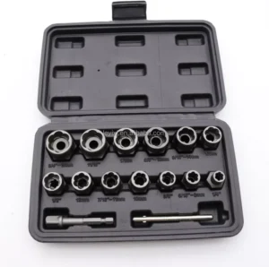 Damaged Rounded Worn Nut Remover Locking Wheel Bolt Nut Stud Extractor Nut Removal Kit
