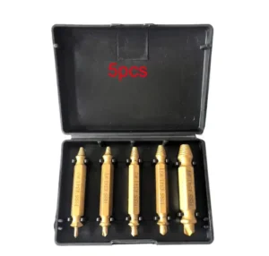 Damaged Screw Extractor Kit High Speed Steel 4341 Set of 5 PCS Broken Bolt Stripped Screw Extractor Remover