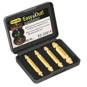 Damaged Screw Extractor Set 4Pcs Stripped Screw Remover Kit Drill Bits Easy Out Stud Reverse for Broken Bolt Extractor
