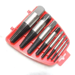 Damaged Screw Extractor Set 6pcs Stripped Screw Remover Kit Drill Bits Easy Out Stud Reverse for Broken Bolt Extractor