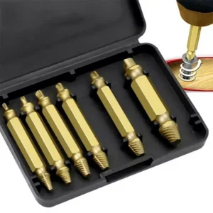 Damaged Screw Extractor Set High Speed Steel Drill Bit Stripped Broken Remover Small Easily Take Kit Woodworking Demolition