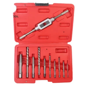 Damaged Tap Pipe Faucet Repair Handle 11pcs Broken Rusty Screw Bolt Extractor Set Stripped Stud Remover Reamer Wrench