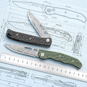 Damascus Stainless Steel Blade Folding Camping Pocket Hunting Tactical Knife