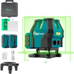 Decteam LW411G Vertical Horizontal Green Cross Dot Lines Laser Level Tool With 360 Pivoting Base