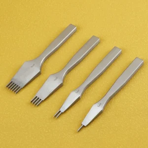 Diamond Cut DIY Handmade Die Steel Tooth Polishing French Oblique Flat Chisel Carving Leather Craft Punch Tool
