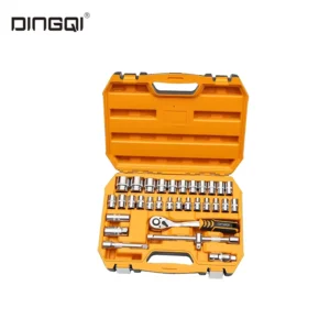 DingQi Latest 31PCS 1 2” CRV Socket Set Adjustable Wrench for Machine Repairing