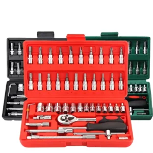 Direct Factory Sales Aluminium 46 Ratchet Wrench Multi function Durable Car Repair Tool Set for Auto Mechanics