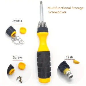Diversion Safe Hidden Compartment Screwdriver Small Container Flat Head Screwdrivers for Money Valuables Small Items