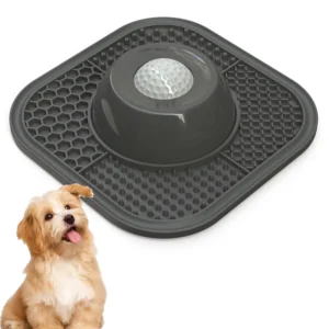 Dog Slow Food Bowl with Suction Cup Anti Slip Pad Silicone Automatic Licking Prevention Pet Feeder