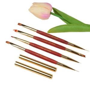 Double Ended Gel Liner Nail Art Pen Brushes Acrylic Flat Oval Hair Nylon Flower Liner Painting Drawing Tool