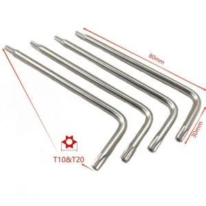 Double-Ended Tamper Proof Stainless Steel Torx L-Key Set T10 T20 Dual-Function Precision Hex Key Wrenches for Hardware Assembly