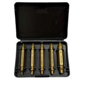 Double Head Bolt Screw Remover Tool Set for Damaged Screws Bolts 3 Year Warranty Sand Blasted Finish DIY Grade Broken Head
