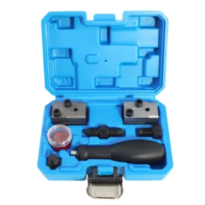 Double Head Replaceable Brake Pipe Flaring Tool Kit for Brake Lines 4.75 mm DIN and 3/16 SAE Automotive Vehicle Tool