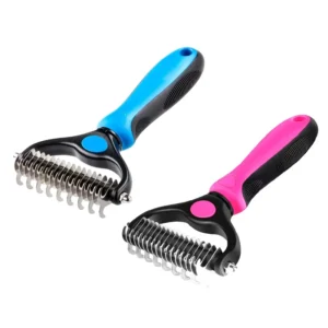 Double Sided Shedding Massage Relaxing Pet Grooming Tool Dog Dematting Comb Pet Rake