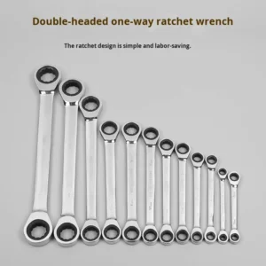 Double end Ratchet Wrench Set with 45#Steel Construction Dual Purpose Reversible Star Design for Auto Repair