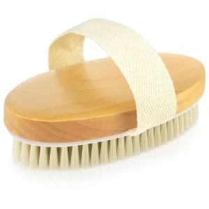 Dry Brushing Body Brush Natural Bristle Dry Skin Exfoliating Brush Body Scrub for Lymphatic Drainage and Blood Circulation