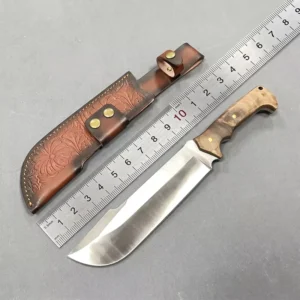 Durable 6MM Thick Full Tang Fixed Blade Hunting Knife Jungle Bushcraft 440 Stainless Steel Knives With Leather Case