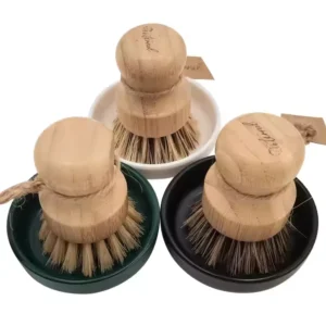 Durable Bamboo Wooden Dish Brush Set Hand Design Bar Eco Friendly Palm Pot Scrub Ceramic Holder Sisal Bristles Cleaning Brushes